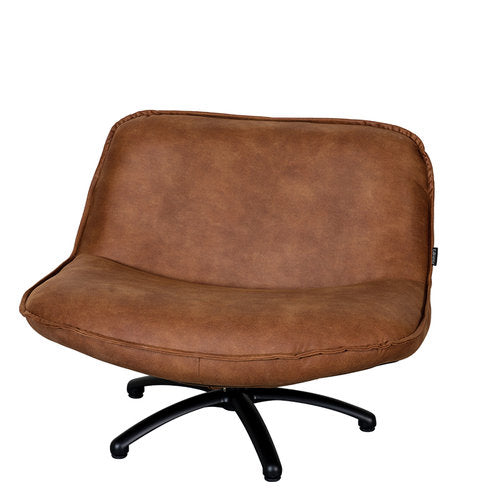 Lifestyle Washington Fauteuil Rotating Mersey Cognac Black leg