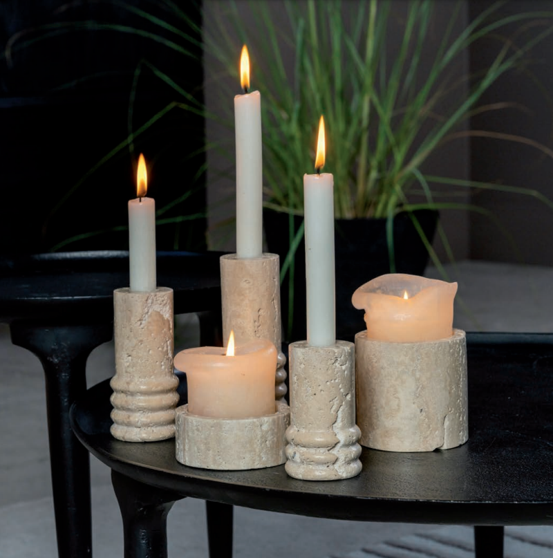 Lifestyle Travertine Dining Candle Holder