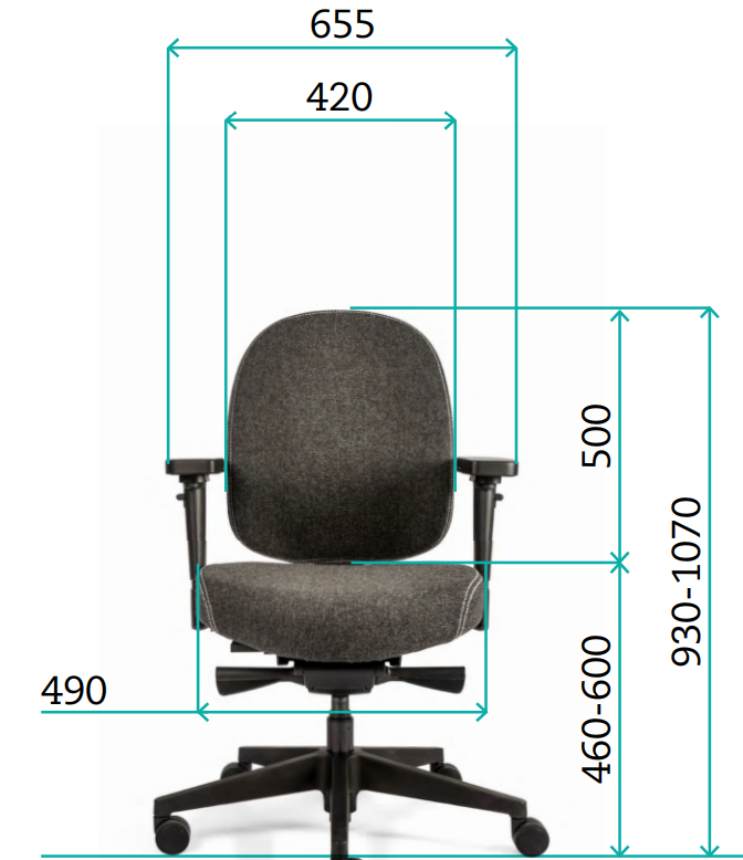 Bureaustoel Therapod X Compact in Wolvilt Fenice