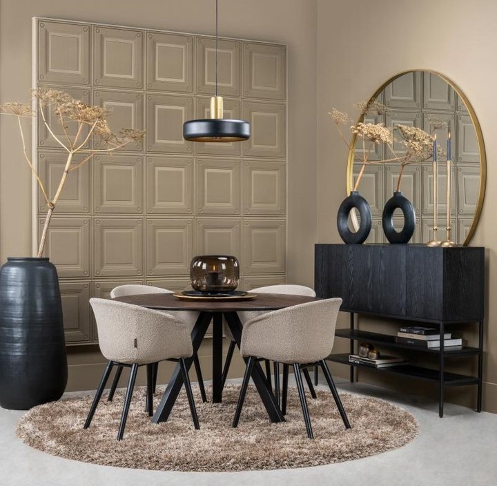 Lifestyle spiegel rond Antique Gold 150cm