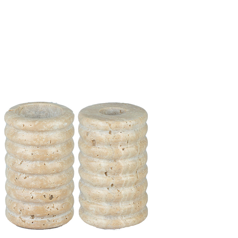 Lifestyle Travertine Ring Candle Holder
