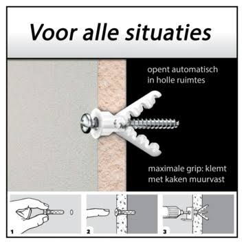 Toggler Aligator Plug met Flens set a 6stuks