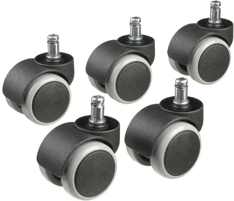 Set zachte wielen 50mm voor bureaustoel etc,