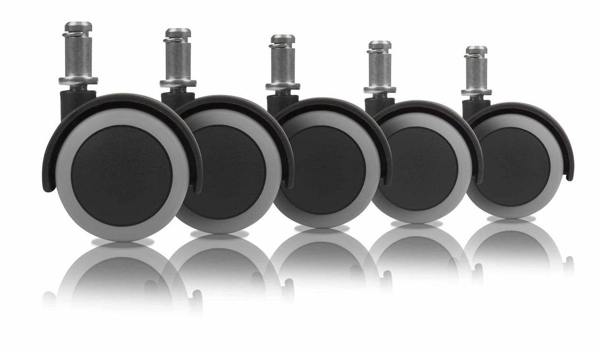 Set zachte wielen 50mm voor bureaustoel etc,