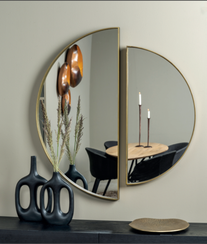 Spiegel  150cm  Halfrond Antique Gold