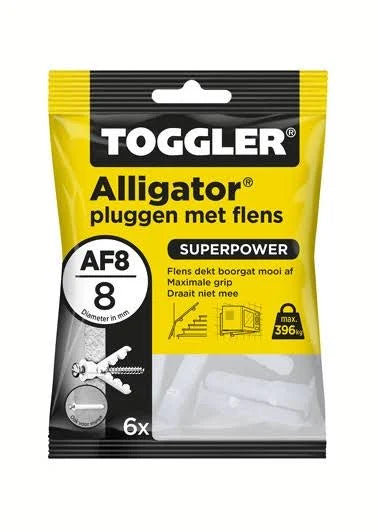 Toggler Aligator Plug met Flens set a 6stuks