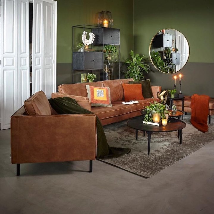 Lifestyle-Spiegel rund Antikgold 150cm