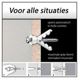 Toggler Aligator Plug met Flens set a 6stuks
