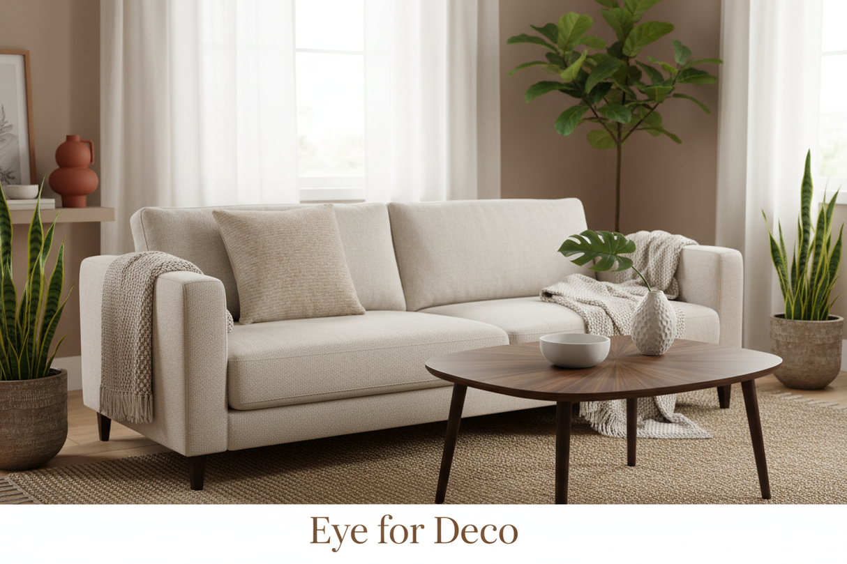 Lifestyle Addison Pillow met Tampa Organic Coffee Table Banner