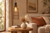 Sfeerfoto van de kooi-hanglamp in antique brons