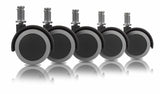 Set zachte wielen 50mm  voor bureaustoel  etc,