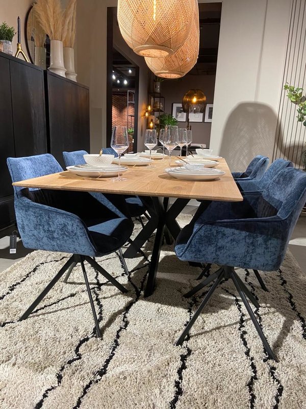 LIFESTYLE JOHNSON ROTATING DINING CHAIR CROWN BLUE