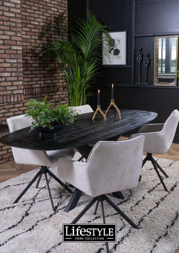 LIFESTYLE KINSLEY DINING TABLE BLACK W220/D90/H76